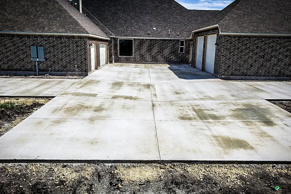 Concrete foundation slab for new construction