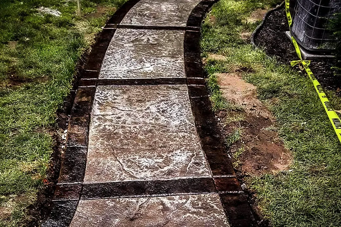 Stamped concrete with stone pattern finish by RL Concrete